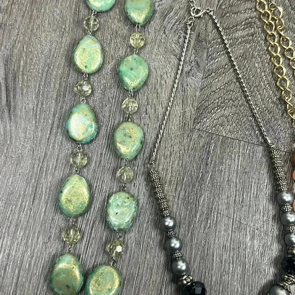 Multicolor Beaded Necklace Set  Three(3) Mixed Style Necklaces - Picture 5 of 16